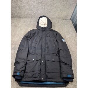 Lands End Boys XL 18-20 Expedition Parka Down Sherpa Lined Winter Coat Black